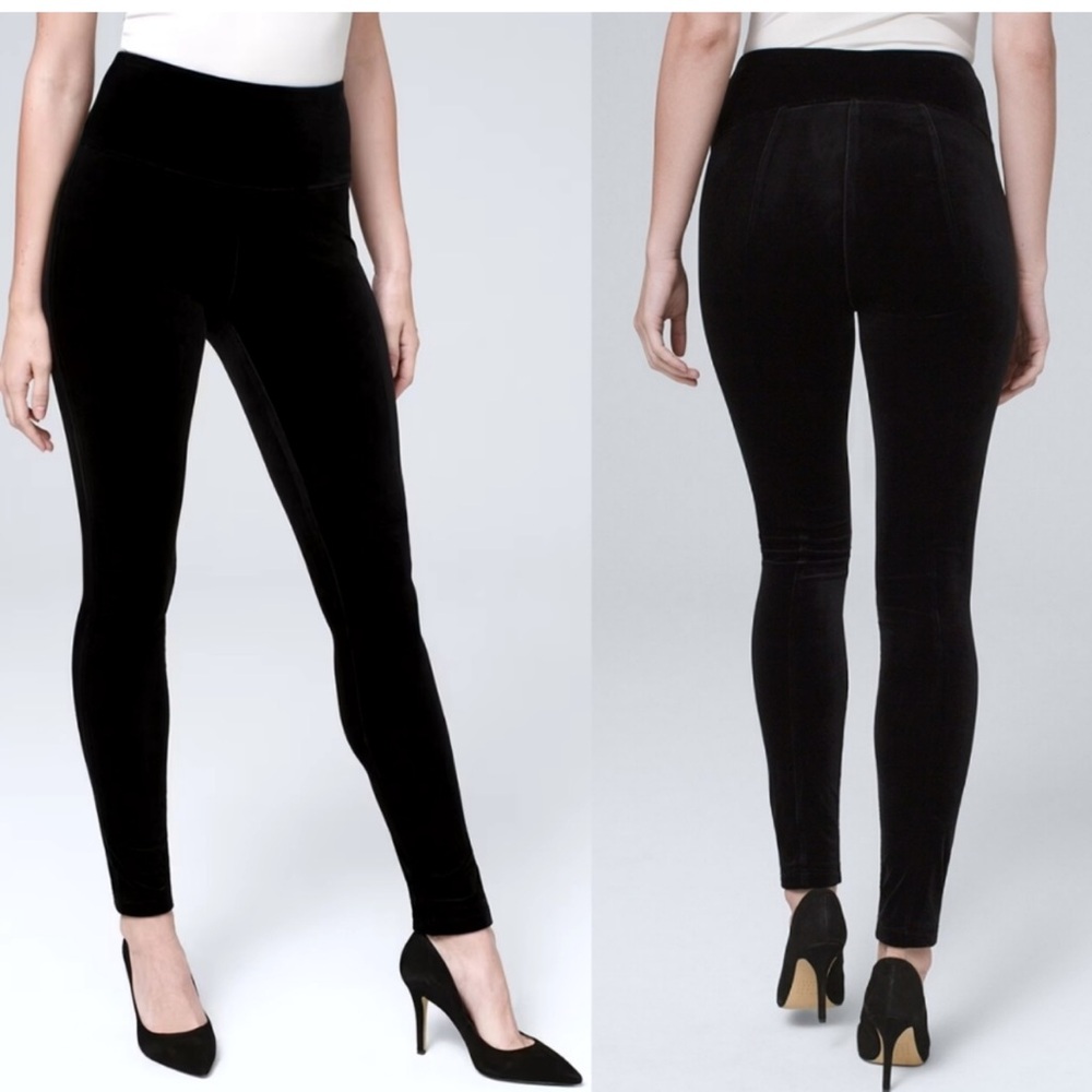 WHBM Women’s Black Velvet Corduroy Runway Leggings Size 6